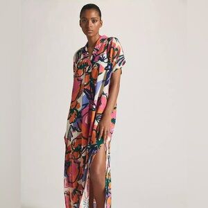 BEL KAZAN Zinnia Bold Floral Kaftan Maxi Dress